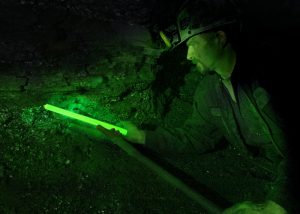 Cyalume 30 cm Leuchtstab in Grün für die Arbeit im Bergbau