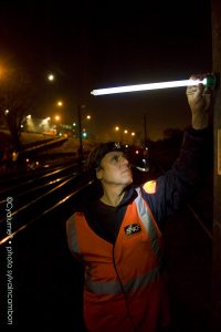 Nachtbeleuchtung für die Instandhaltung der Eisenbahninfrastruktur