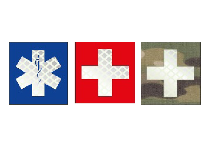 Patch mit Heroldstab Kreuz oder medizinische Hilfe Kreuz