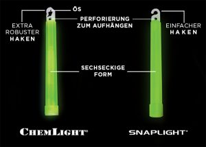 snaplight und chemlight Leuchtstaebe Differenzen