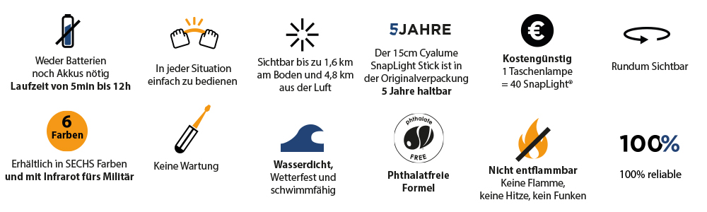 snaplight und chemlight Leuchtstaebe Eigenschaften