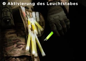 Aktivierung des Leuchtstabes mit CyPouch Tasche