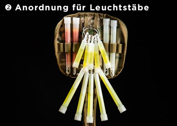 Anordnung für Leuchtstäbe in CyPouch Tasche von Cyalume