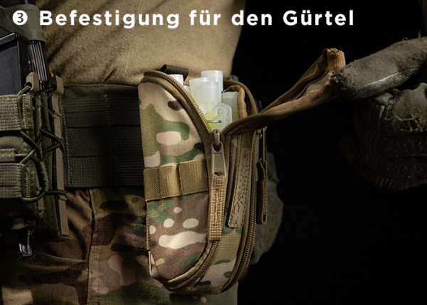 Befestigung für den Gürtel der CyPouch Gehäuse für Leuchtstaebe